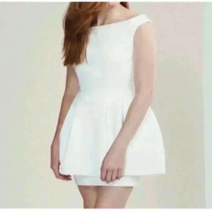 KEEPSAKE THE LABEL Nicest Things White Peplum Mini Dress Size S